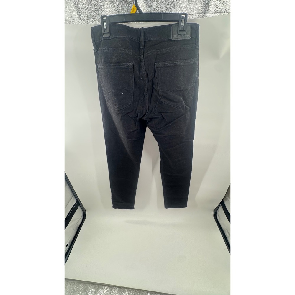 American Eagle Airflex+ Slim Straight Jeans Mens 32x34 Black Denim Pants - Picture 3 of 7
